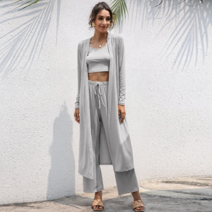 The Pure Cotton Cropped 3 Piece Original Pajamas Set-Original Pajamas