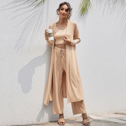 The Pure Cotton Cropped 3 Piece Original Pajamas Set-Original Pajamas