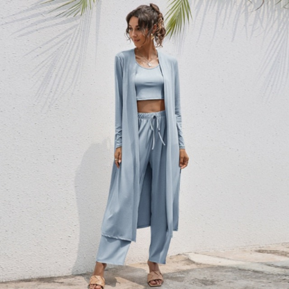 The Pure Cotton Cropped 3 Piece Original Pajamas Set-Original Pajamas