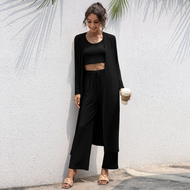 The Pure Cotton Cropped 3 Piece Original Pajamas Set-Original Pajamas