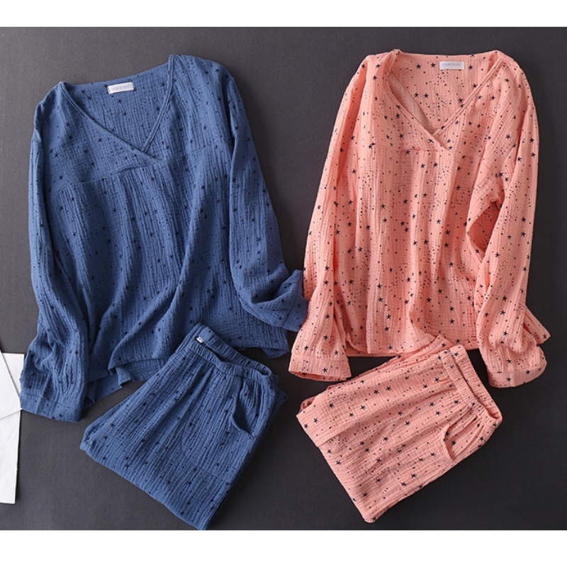 The Star Printed Long Pajama Set Original Pajamas 2 Pieces-Original Pajamas