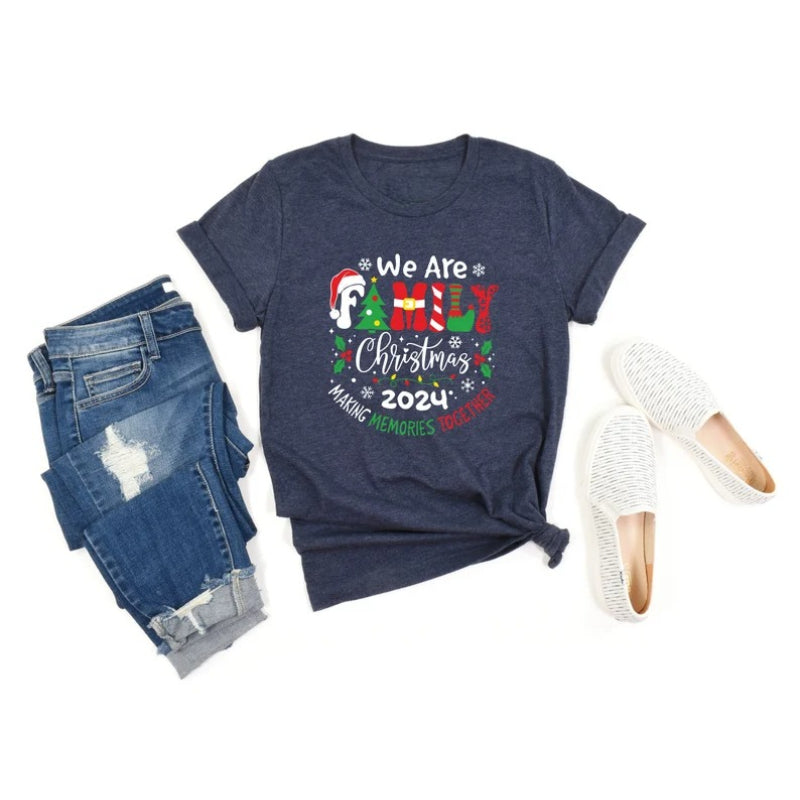 We Are Family Christmas Making Memories Together Printed T Shirt-Original Pajamas