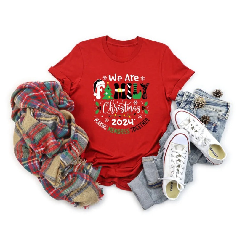We Are Family Christmas Making Memories Together Printed T Shirt-Original Pajamas