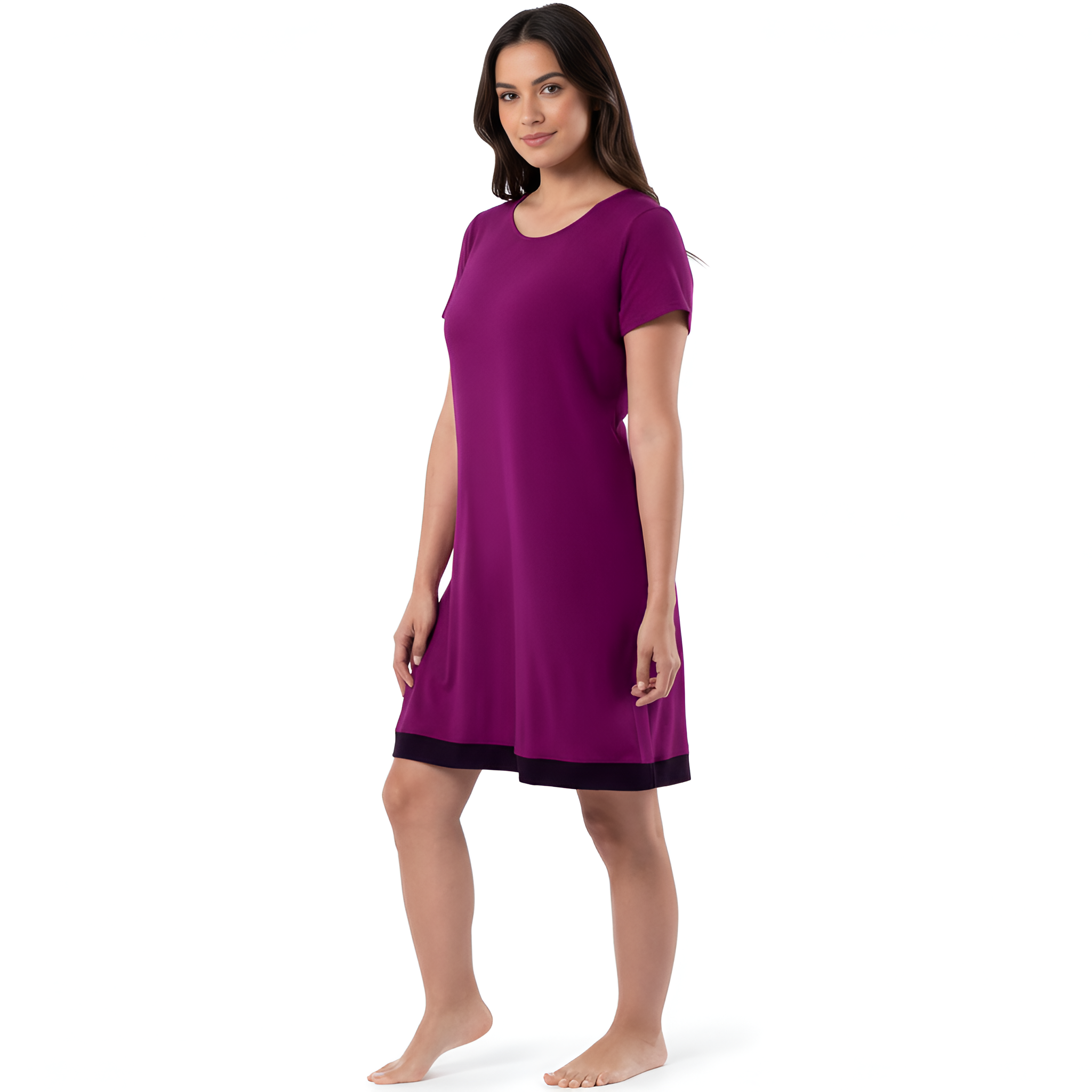 Lightweight Lounge Dress with Short Sleeves For Women