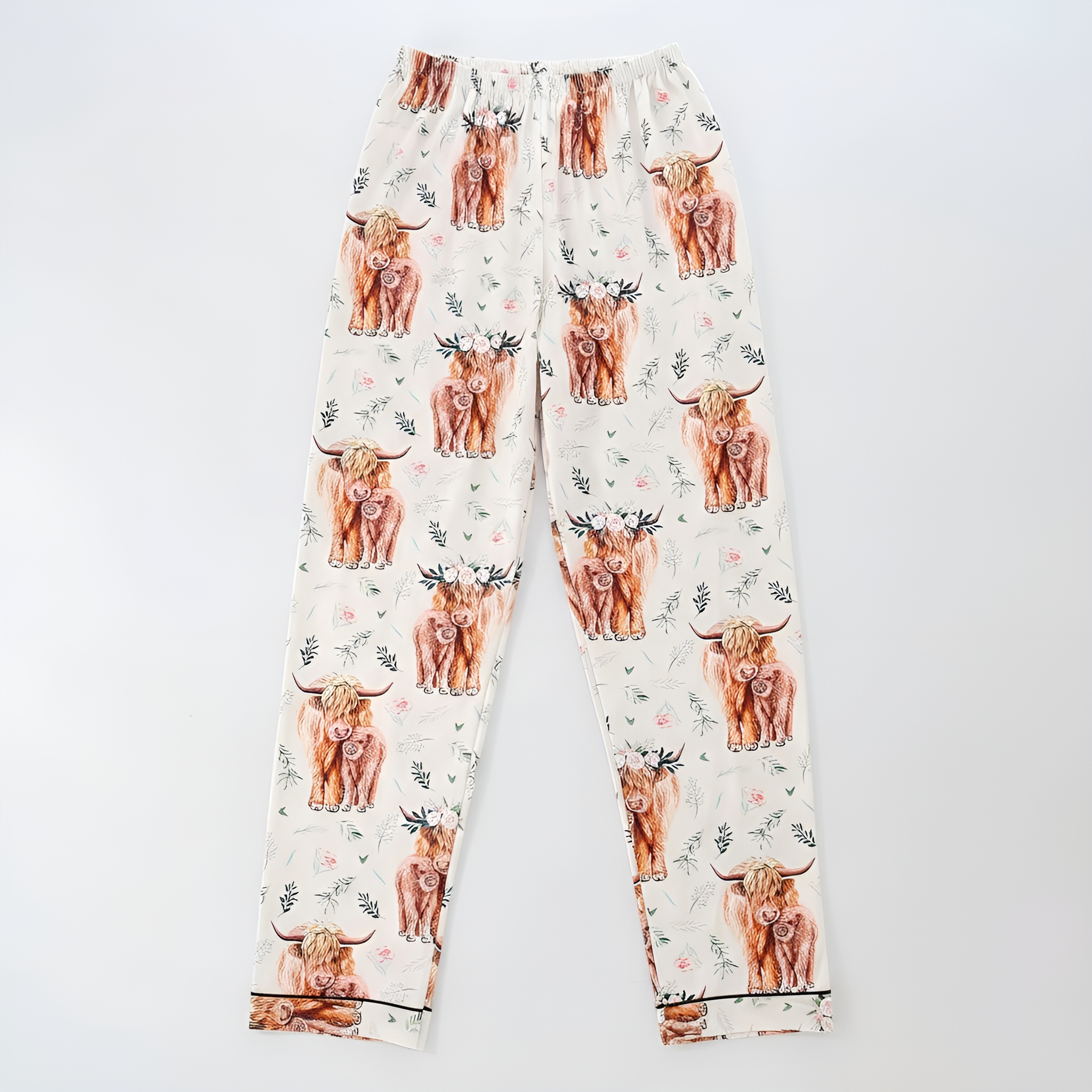 Floral Cow Print Pajama Set