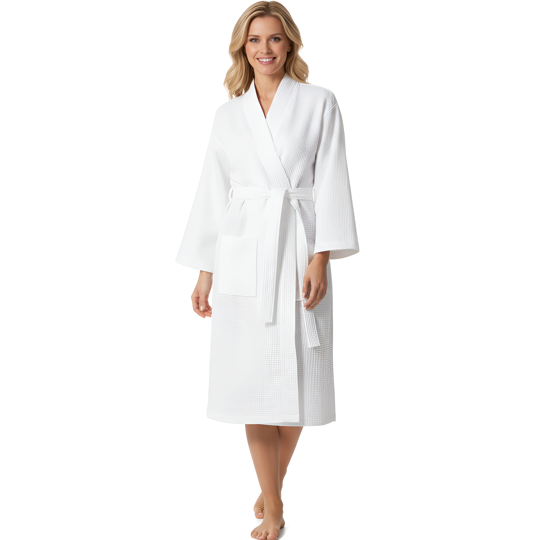 Waffle Knit Lightweight Kimono Spa Bath Robes For Women