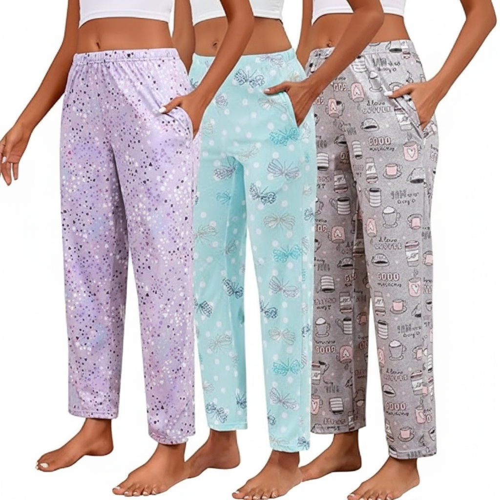 Pack Of Three Printed Pajama Pants