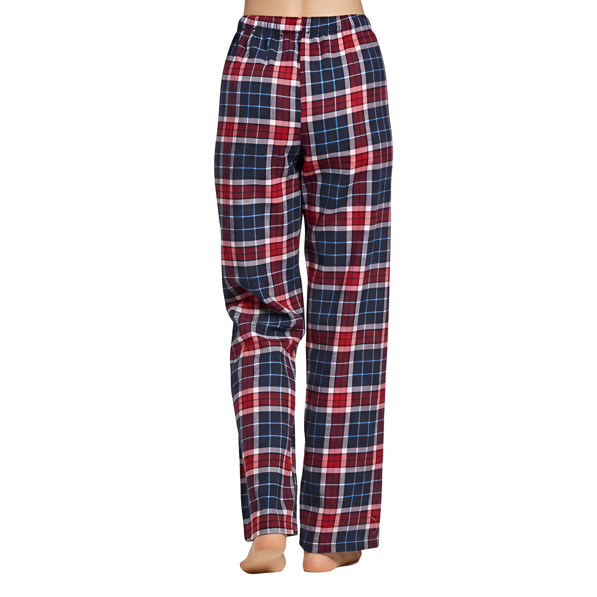 Flannel Plaid Pajama Pants With Drawstring For Women
