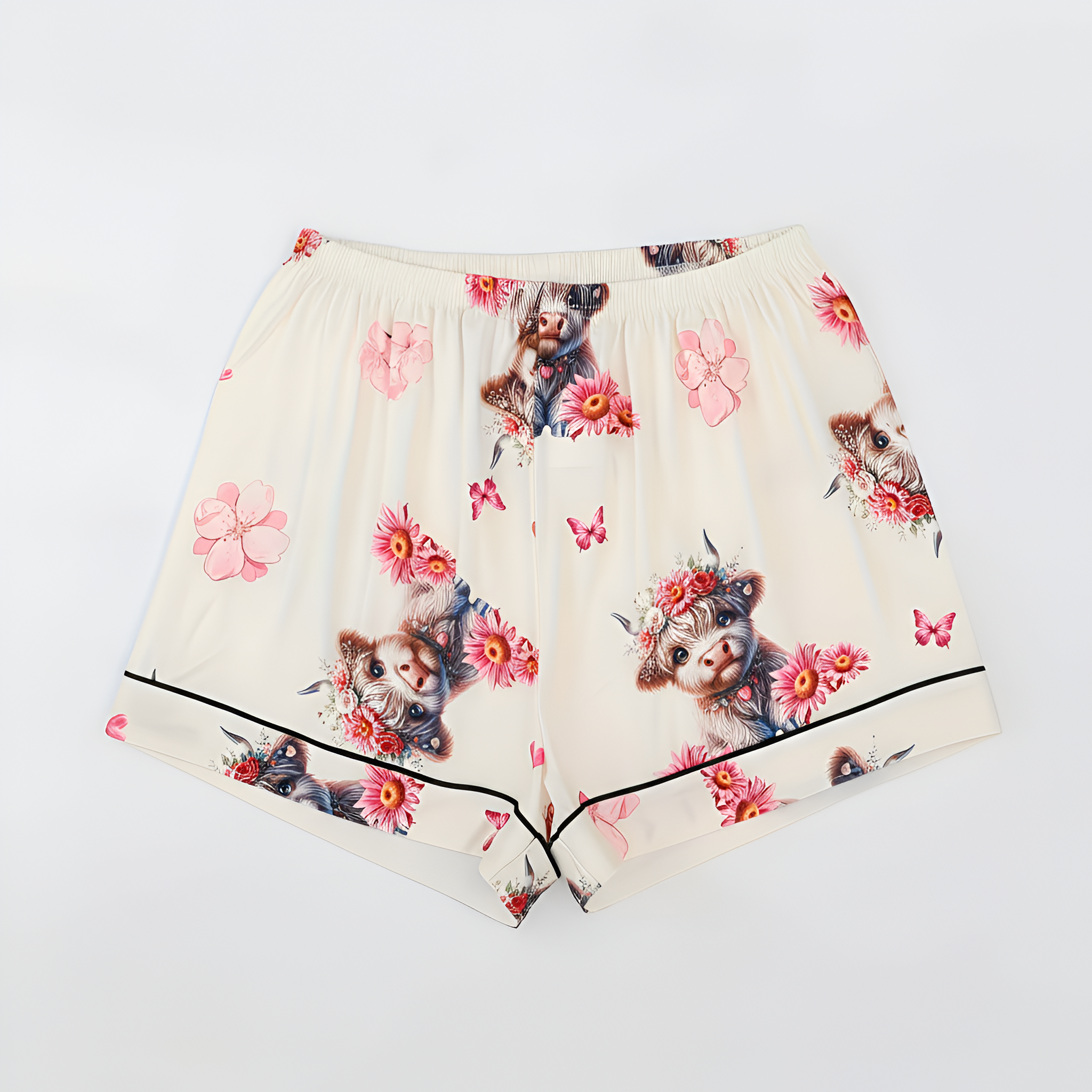 Cartoon Cow Three Piece Pajama Set