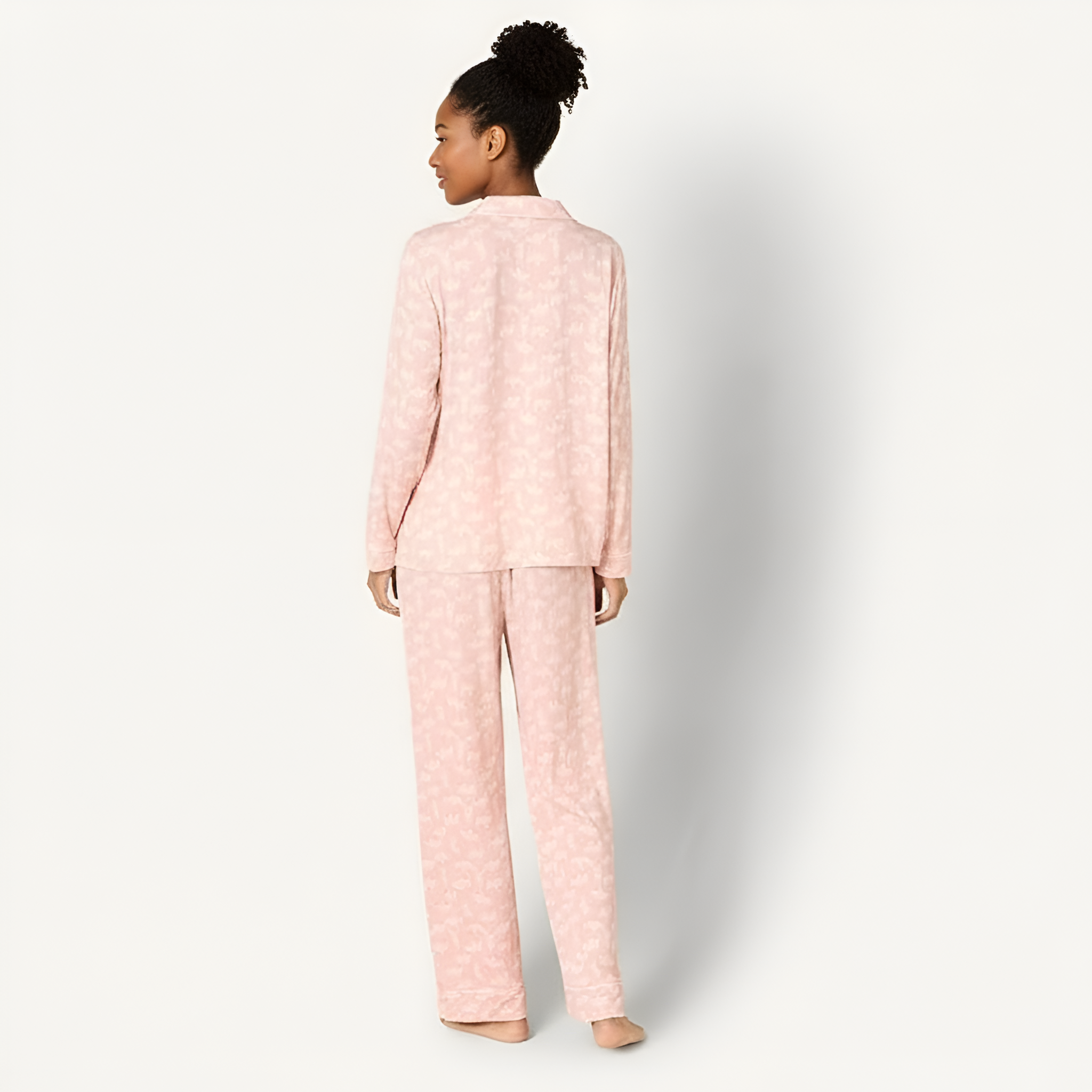 Classic Long Sleeve Button Front Pajama Set For Women