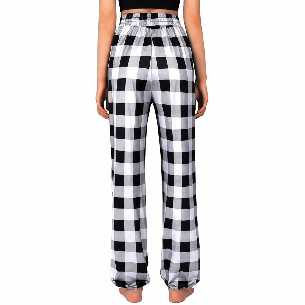 Plaid Pajama Pants For Lounge With Pockets For Women