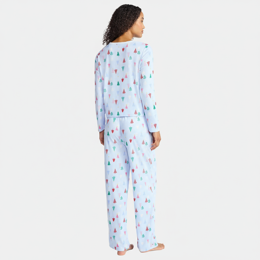 Soft Long Sleeve Flannel Shirt For Sleepwear