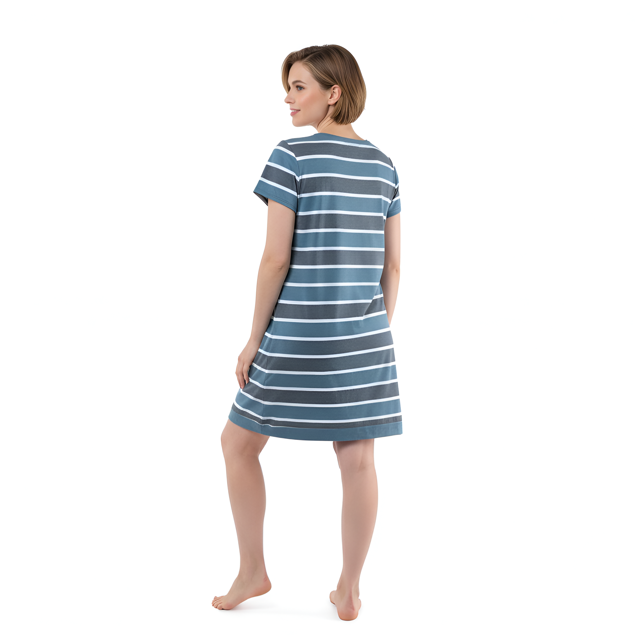 Lightweight Lounge Dress with Short Sleeves For Women