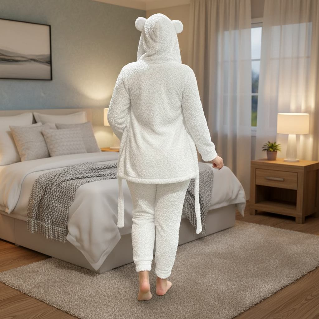 Hooded Plush Lounge Pajama Set