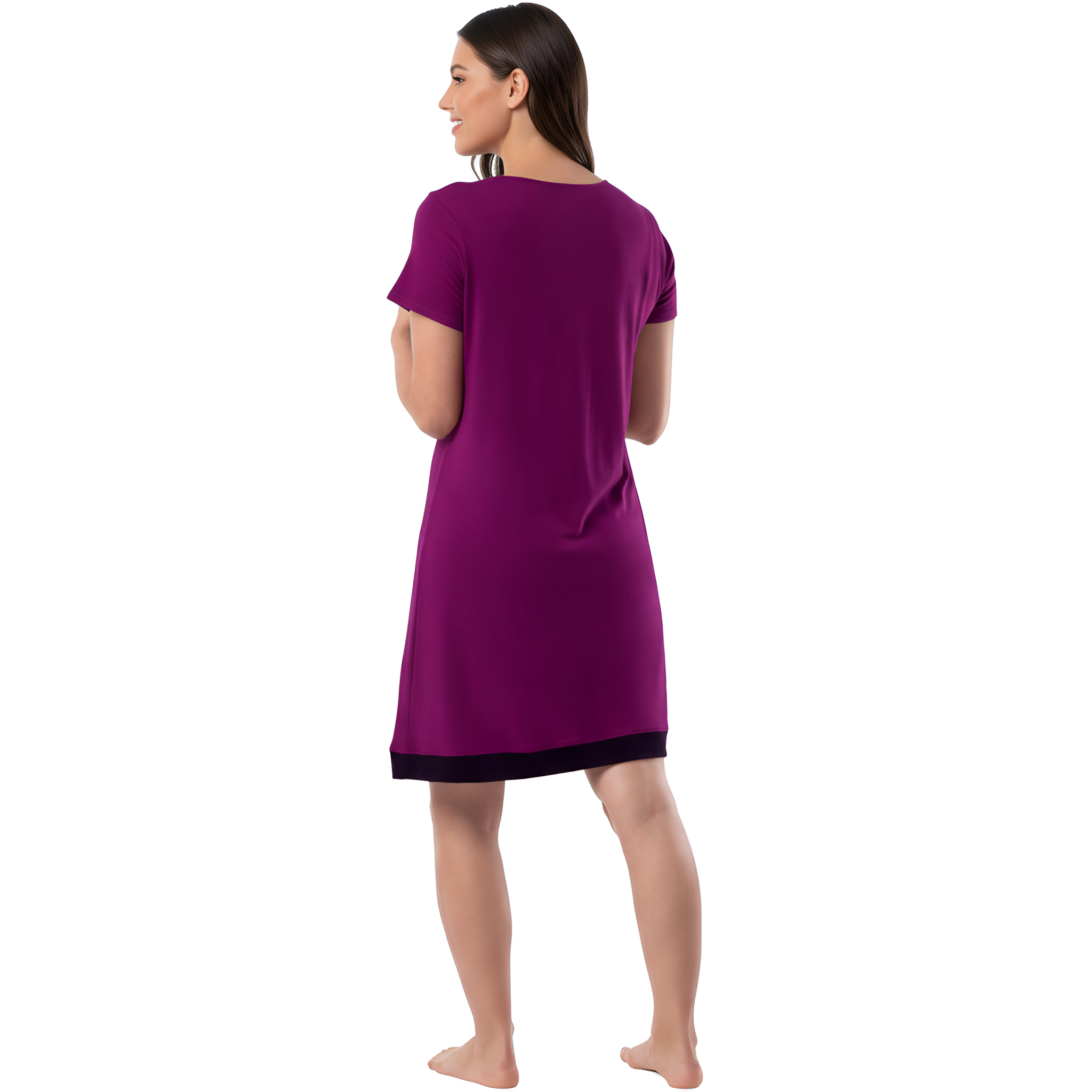 Lightweight Lounge Dress with Short Sleeves For Women