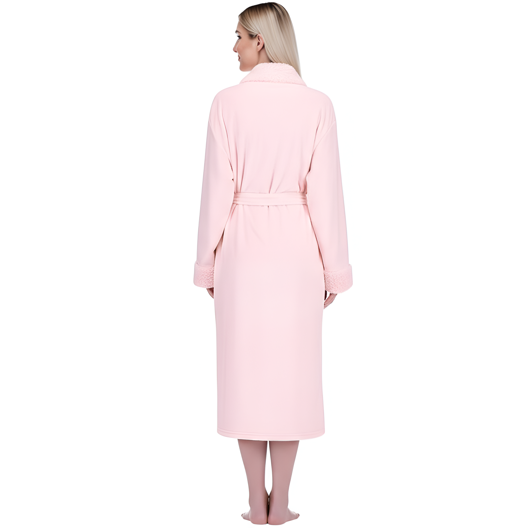 Soft Fleece Long Spa Bathrobe With Pockets