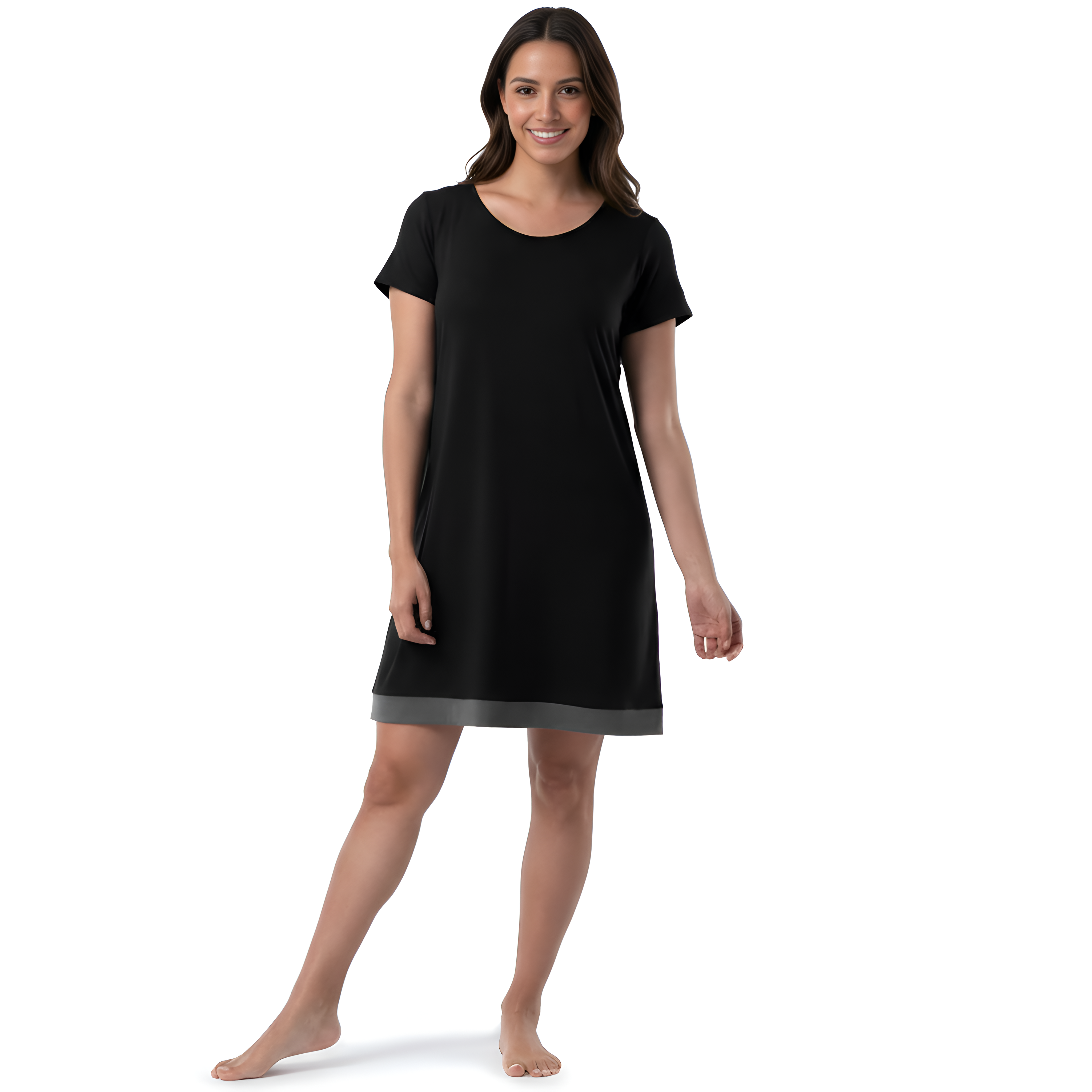 Lightweight Lounge Dress with Short Sleeves For Women