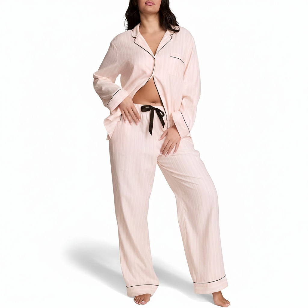 Long Sleeve Button Down Sleepwear Pajama Set