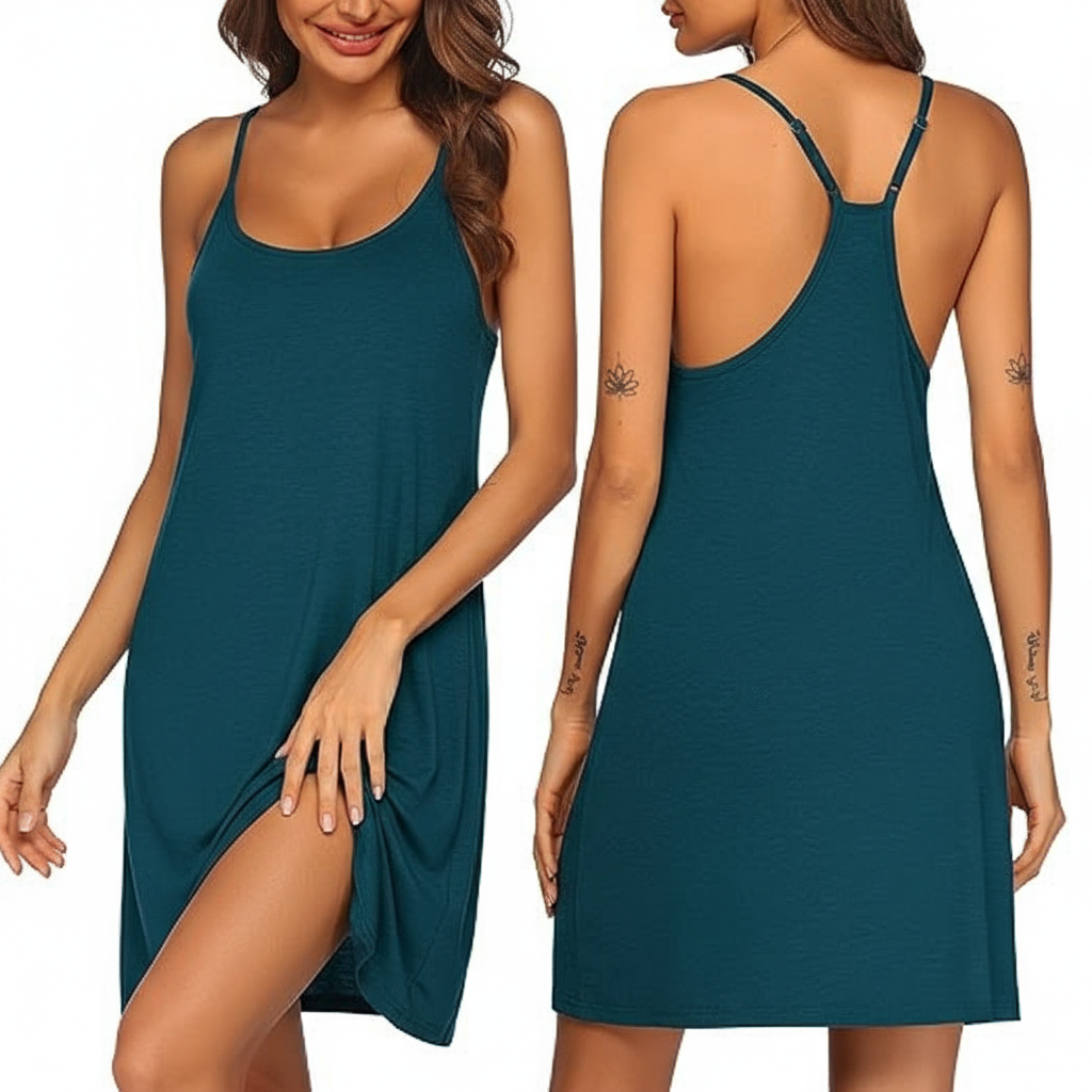 Sleeveless Nightgown For Women With Racerback Style