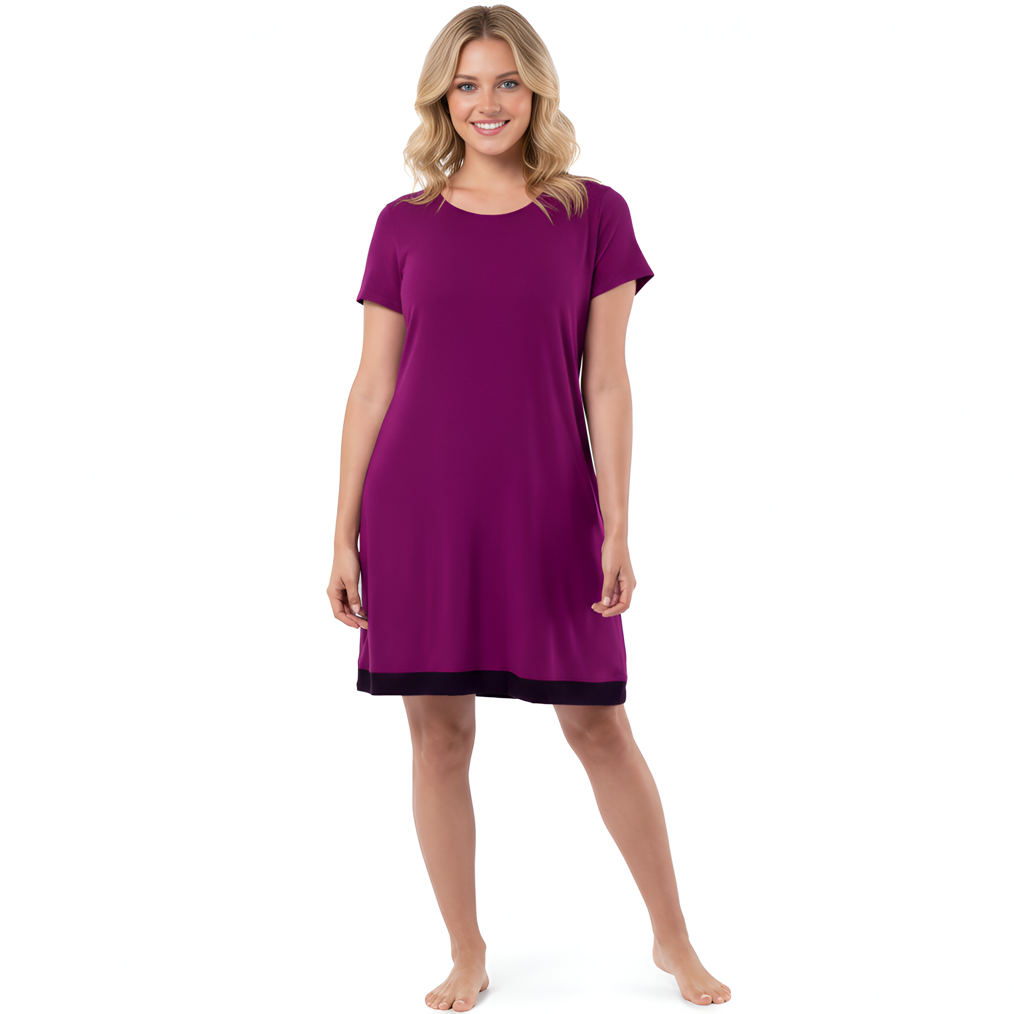 Lightweight Lounge Dress with Short Sleeves For Women