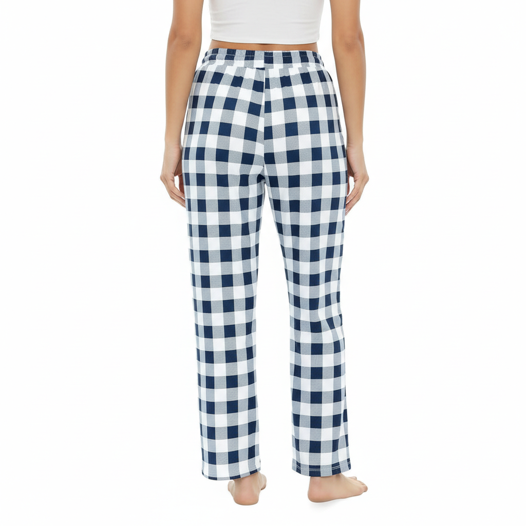 Plaid Pajama Pants For Lounge With Pockets For Women