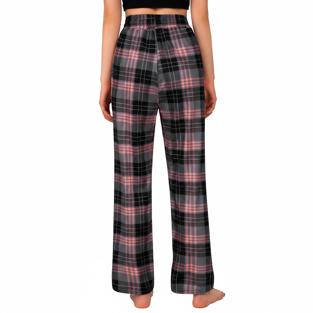 Plaid Pajama Pants For Lounge With Pockets For Women