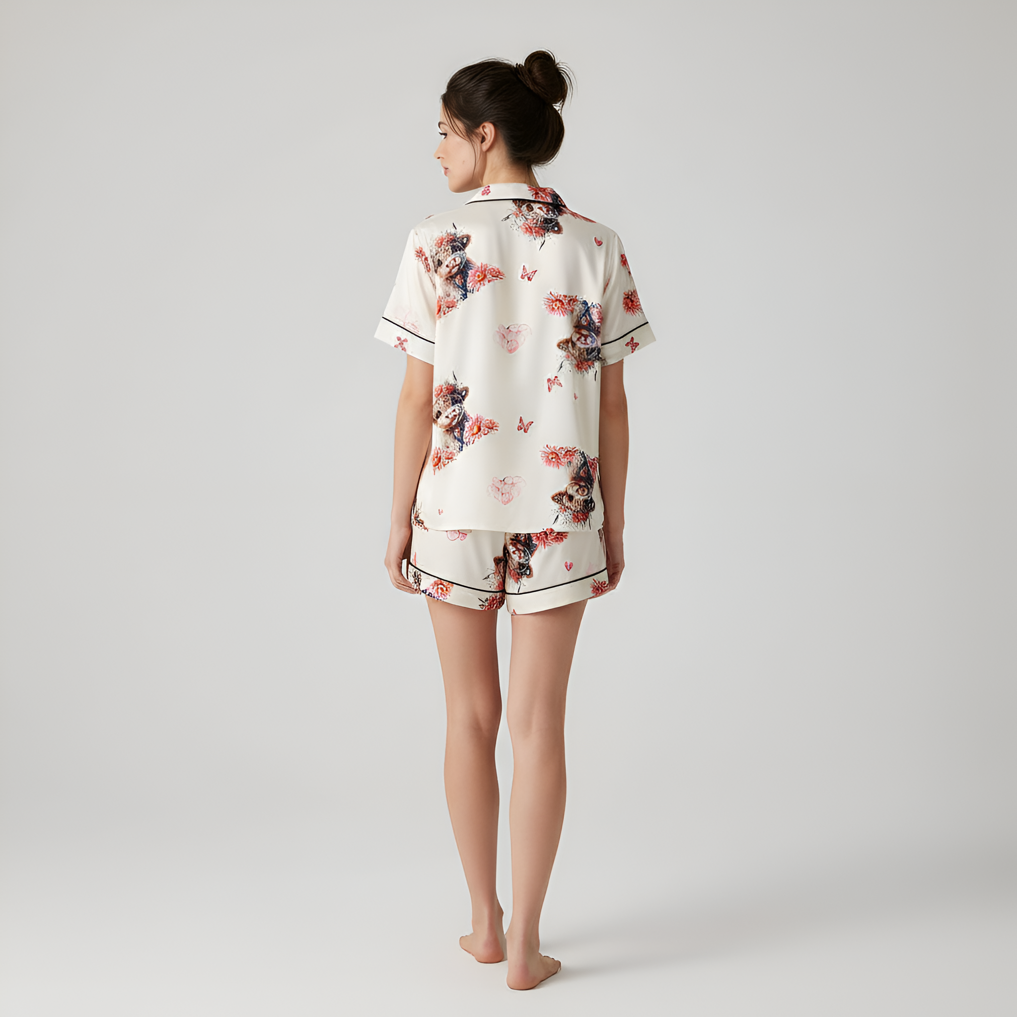 Cartoon Cow Three Piece Pajama Set