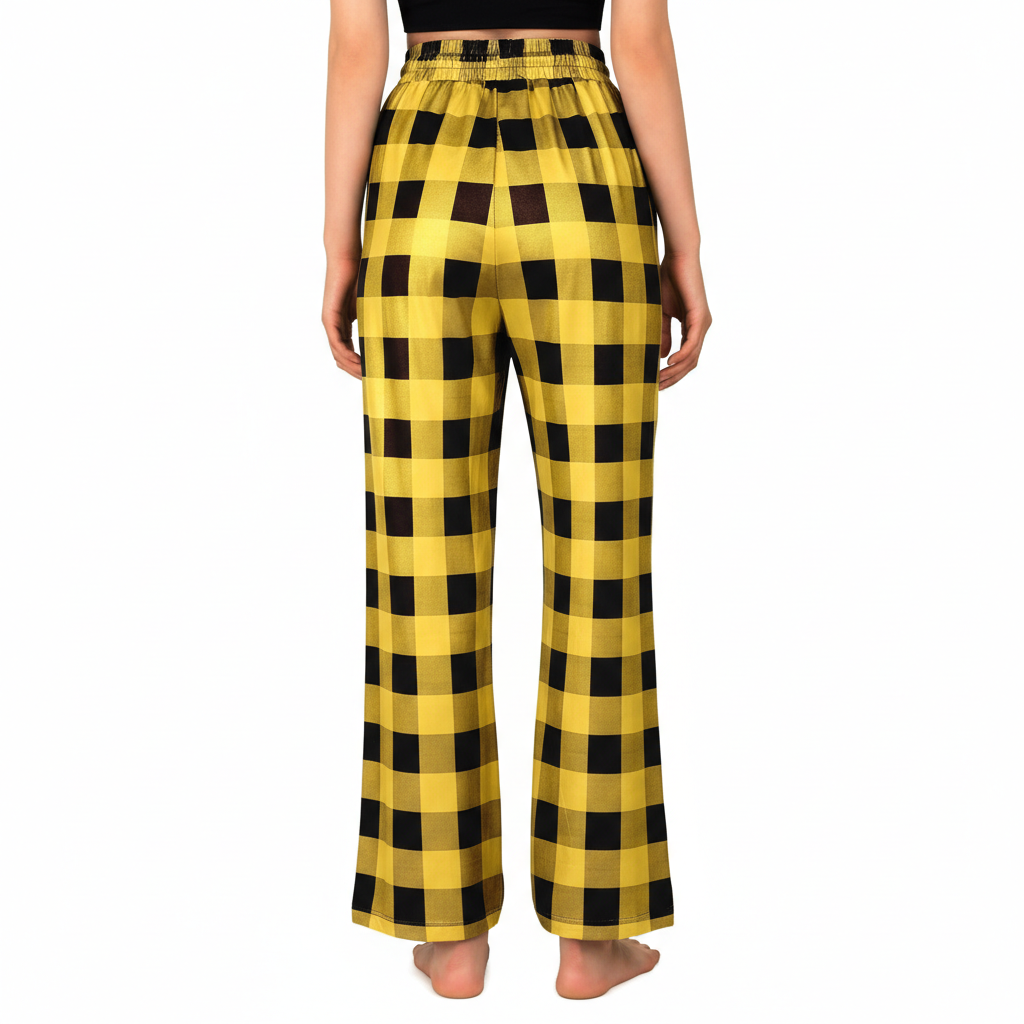Plaid Pajama Pants For Lounge With Pockets For Women