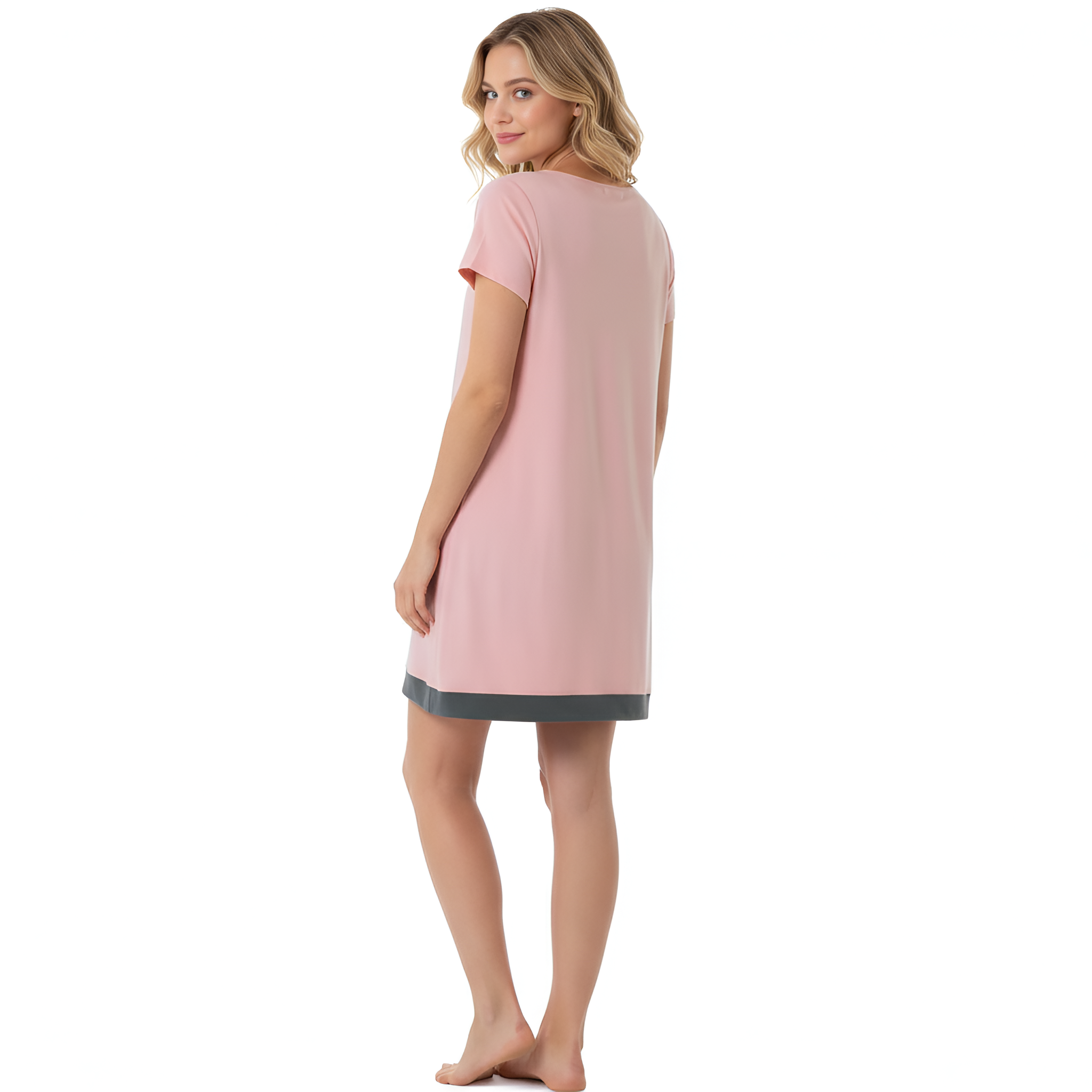Lightweight Lounge Dress with Short Sleeves For Women