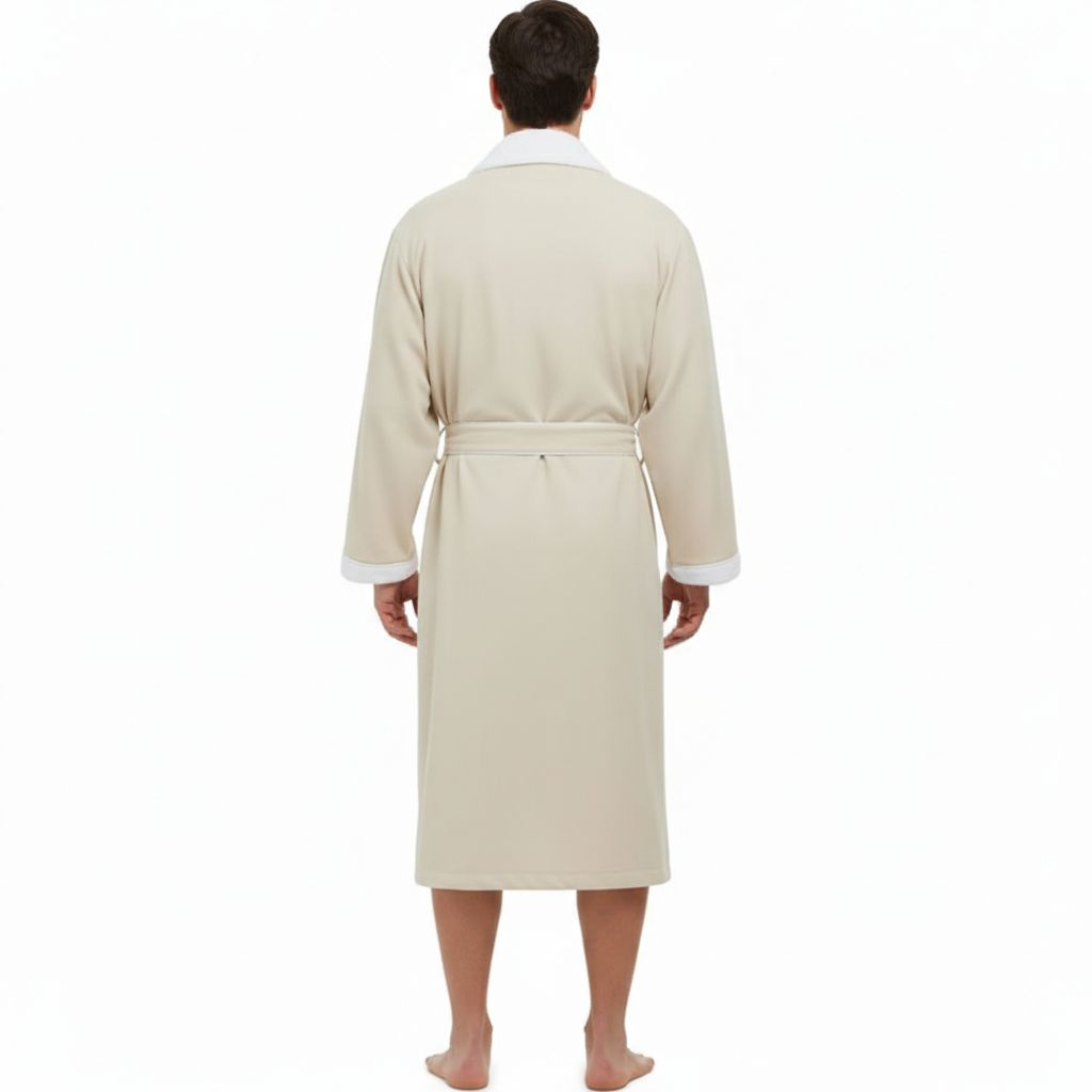 Plush Lined Microfiber Bathrobe With Pockets