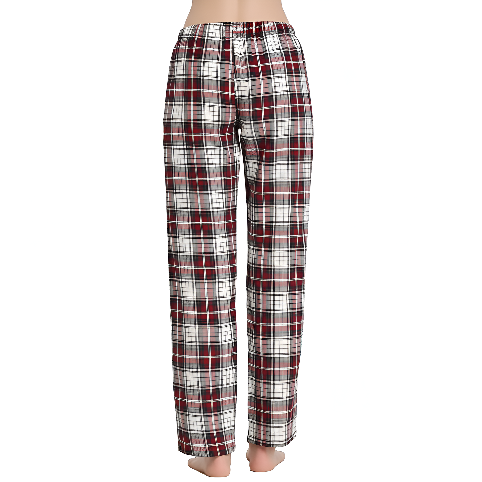Flannel Plaid Pajama Pants With Drawstring For Women