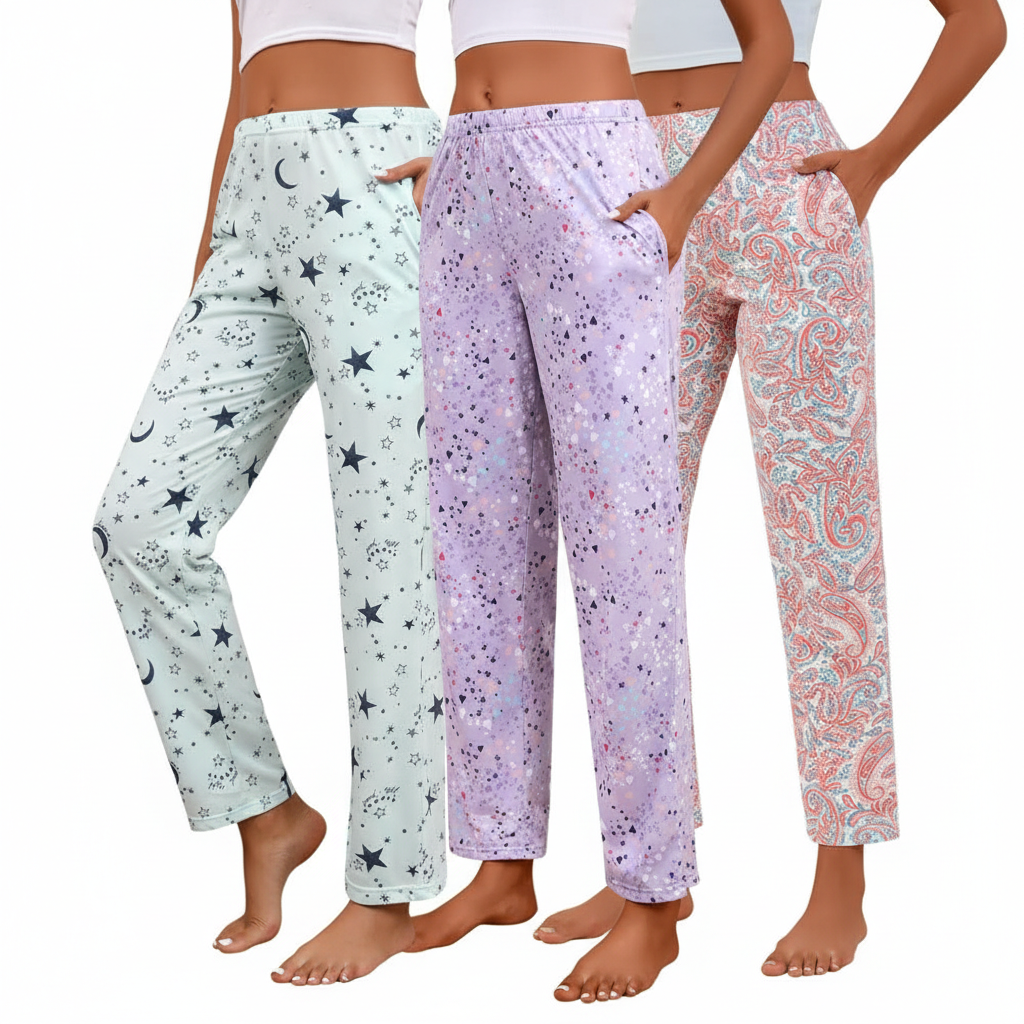 Pack Of Three Printed Pajama Pants