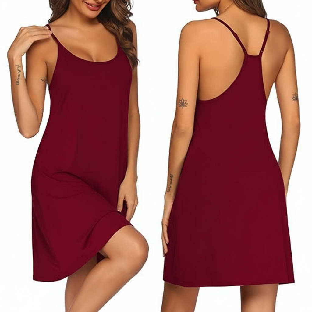 Sleeveless Nightgown For Women With Racerback Style