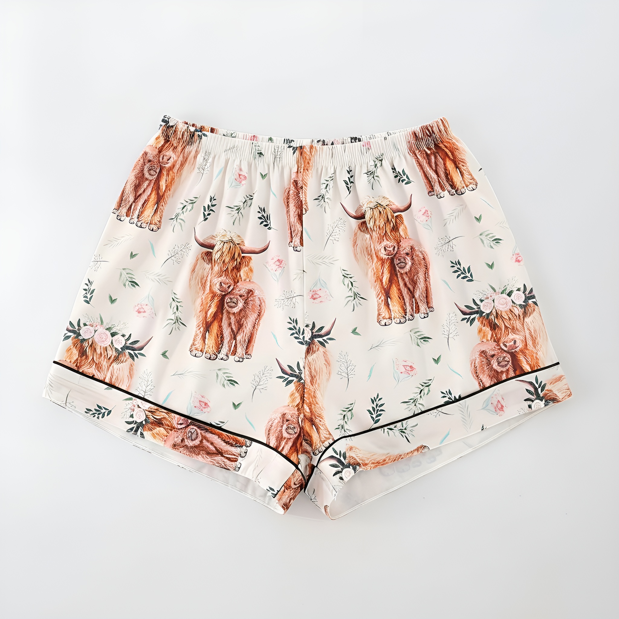 Floral Cow Print Pajama Set