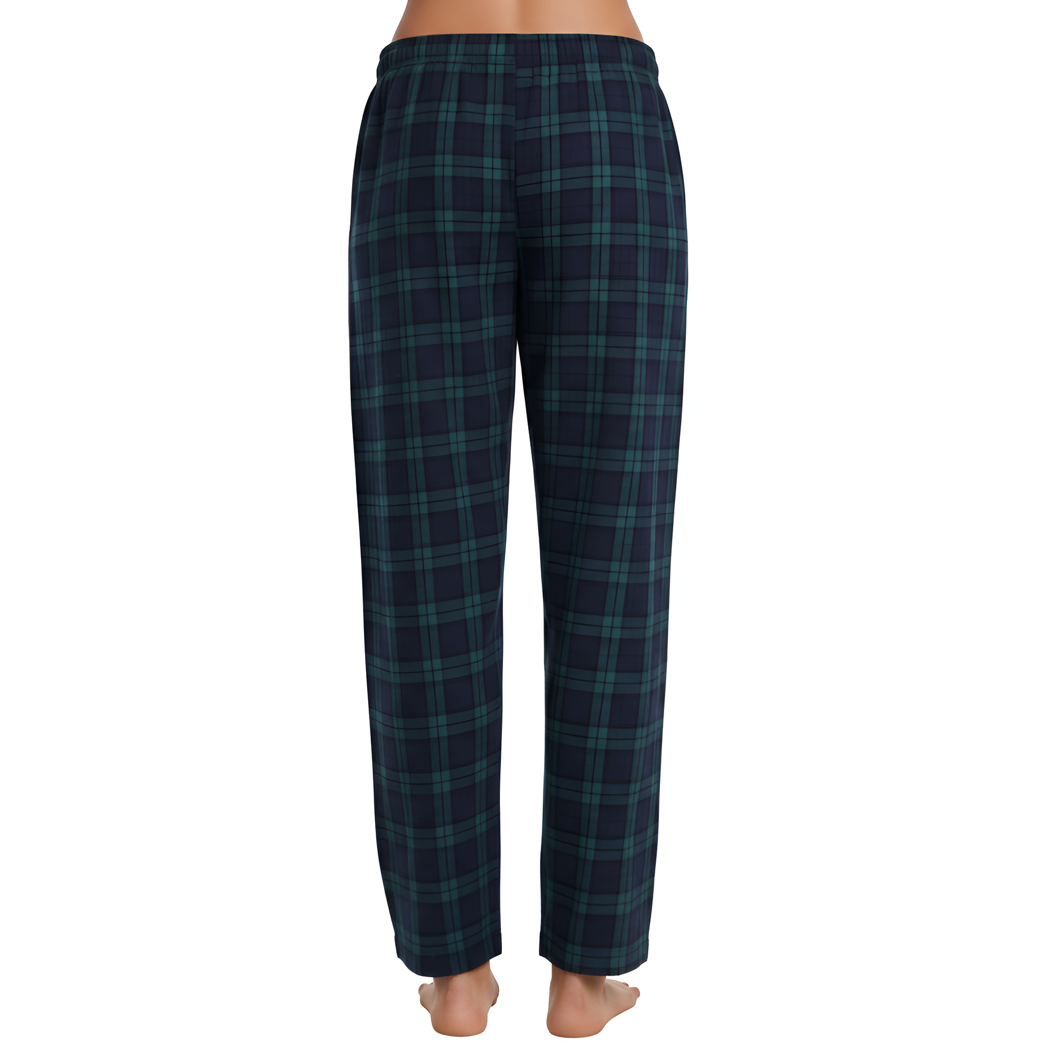 Flannel Plaid Pajama Pants With Drawstring For Women