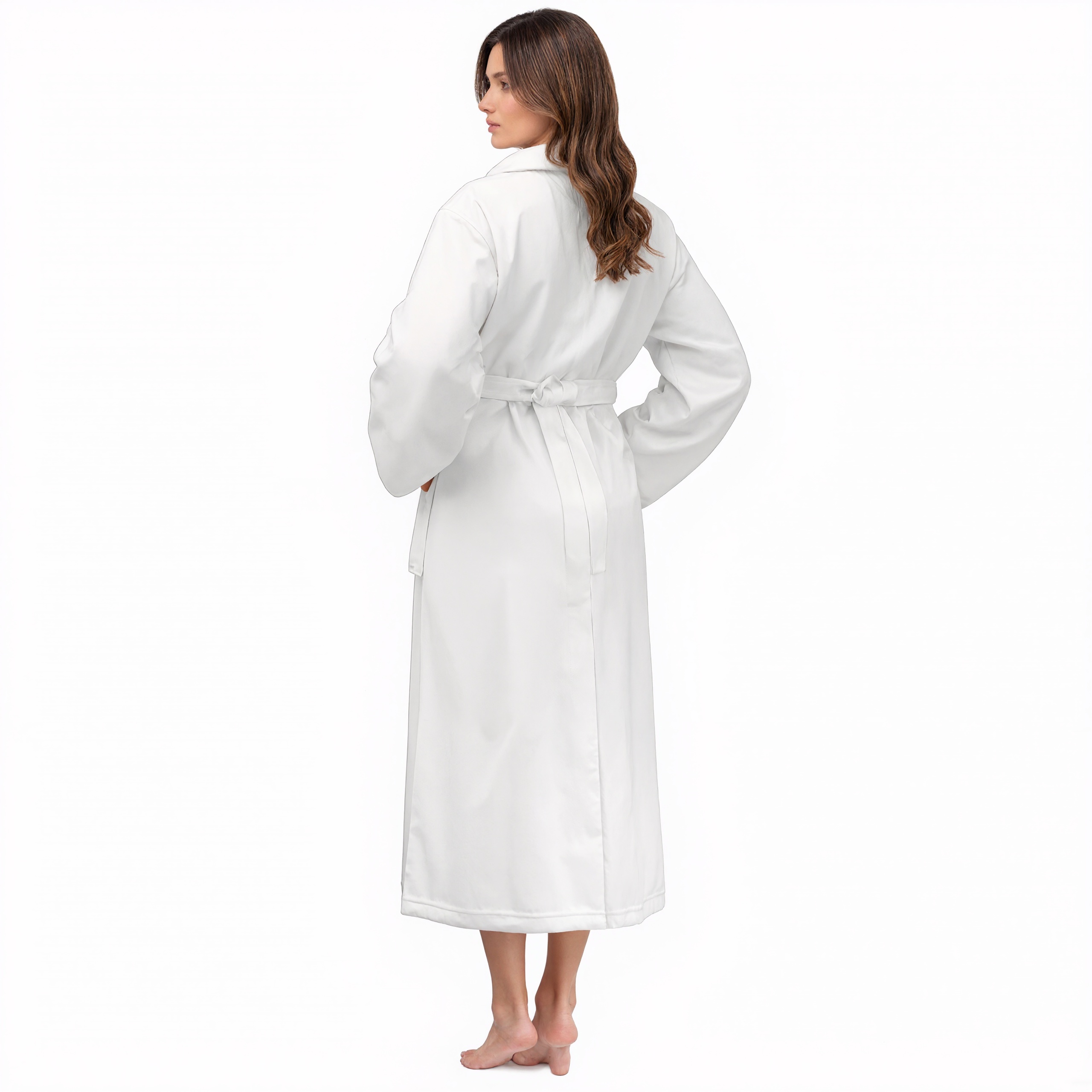 Soft Plush Fleece Long Bathrobe For Women Home Wear