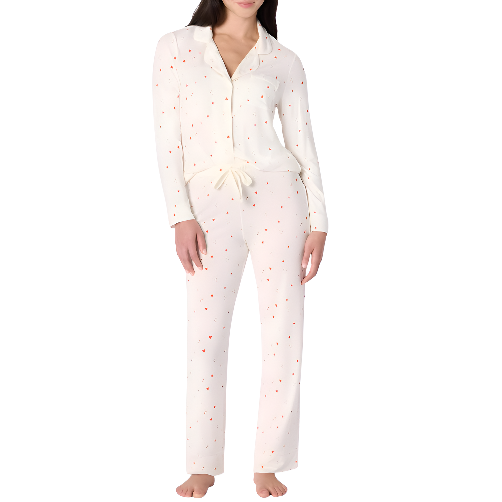 Long Sleeve Button Down Printed Pajama Set For Women