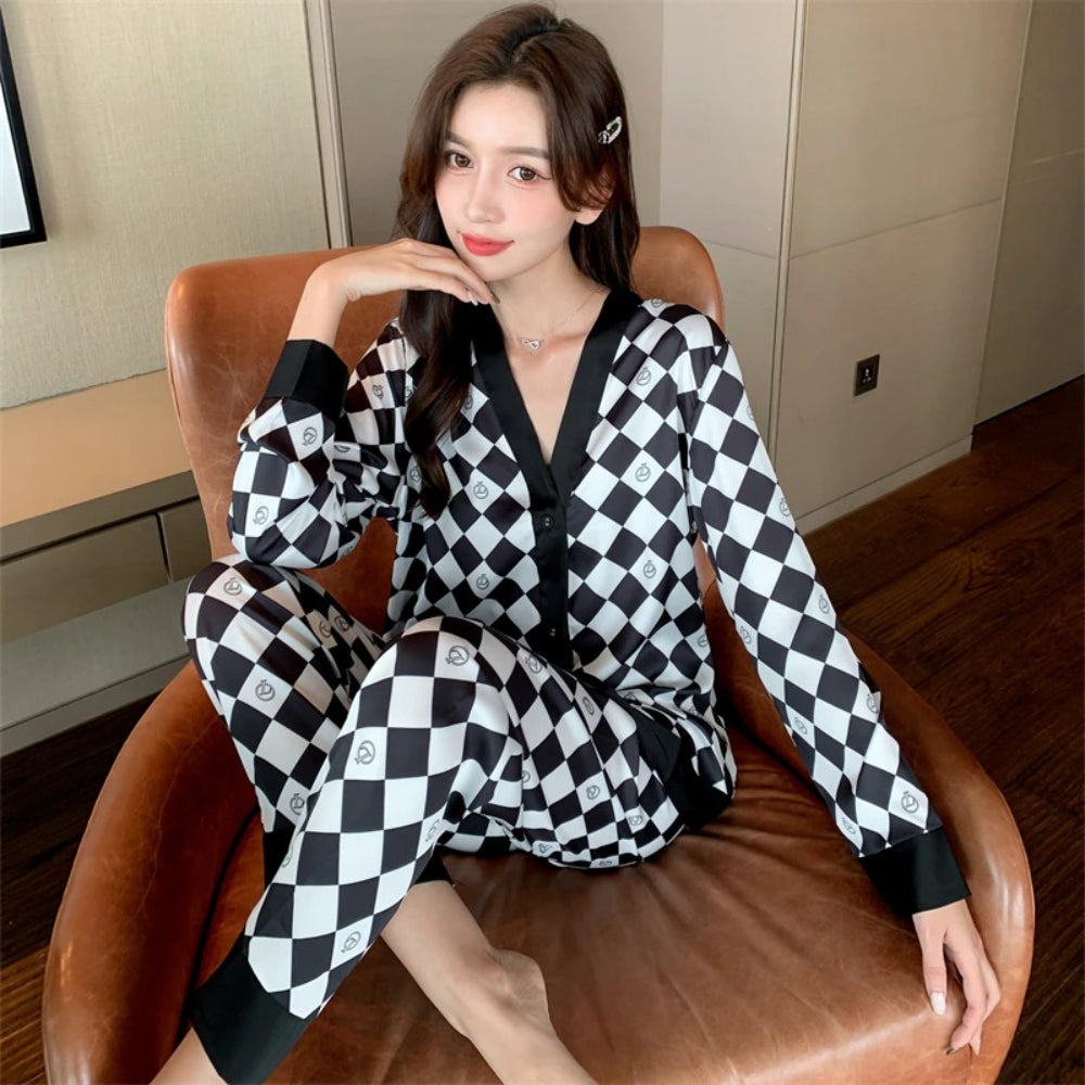 Women's Pajamas Set V Neck Design-Original Pajamas