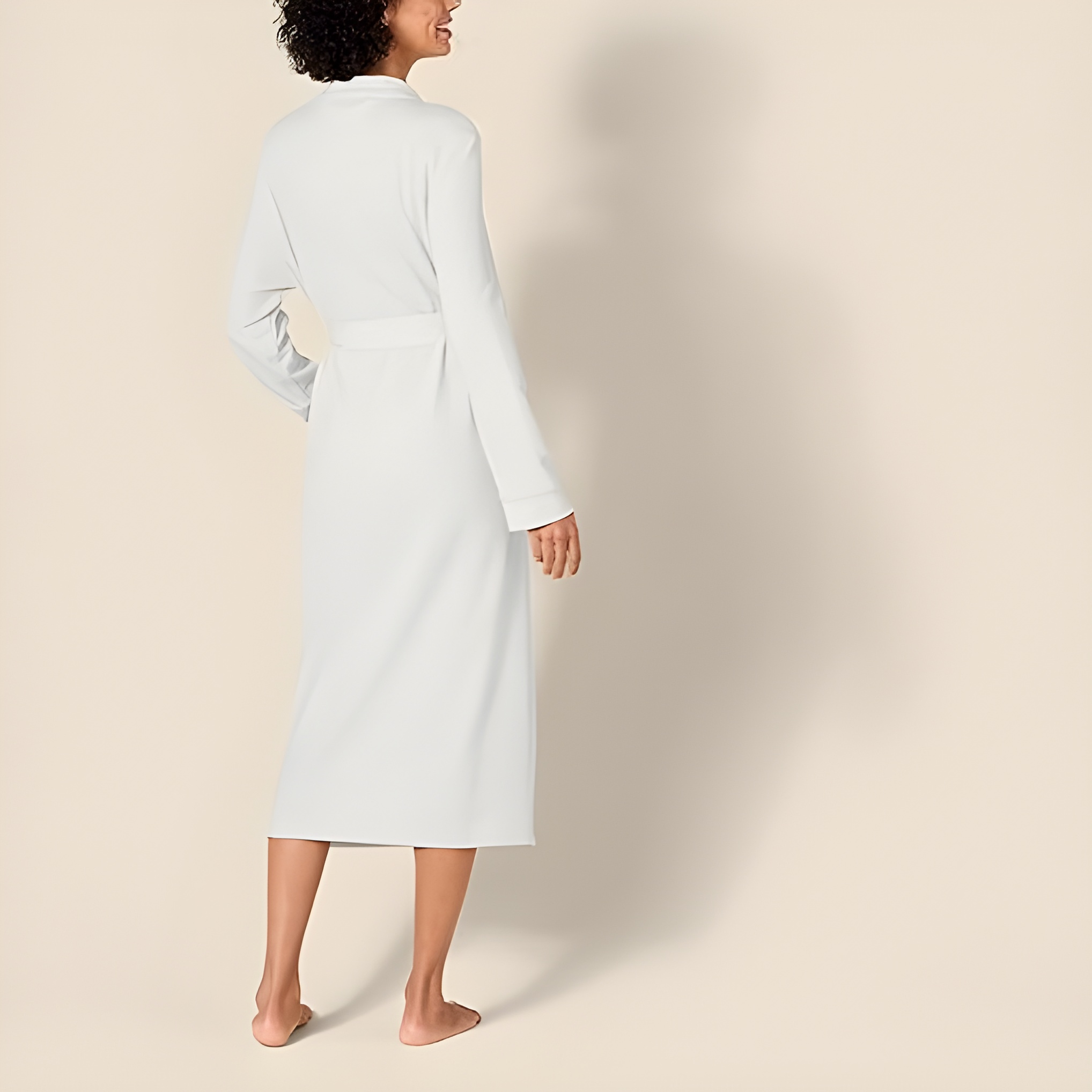 Lightweight Waffle Knit Full Length Bathrobe Home Wear For Women