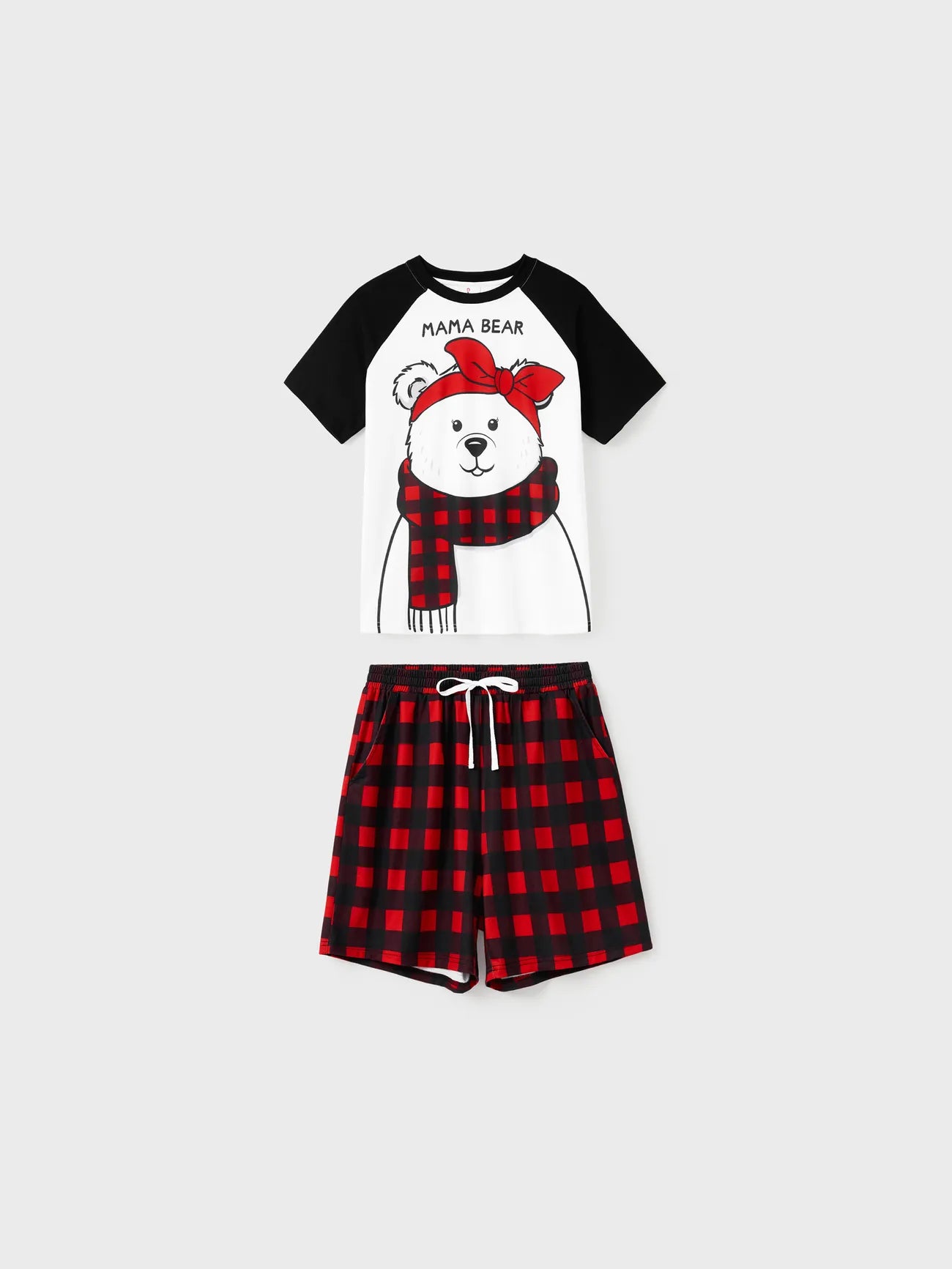 Xmas Bear Raglan Family Matching Short Set-Original Pajamas