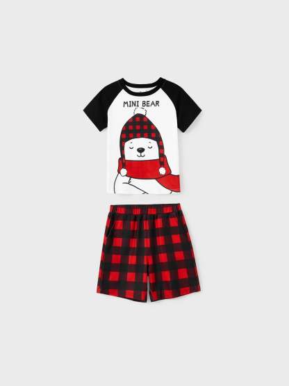Xmas Bear Raglan Family Matching Short Set-Original Pajamas