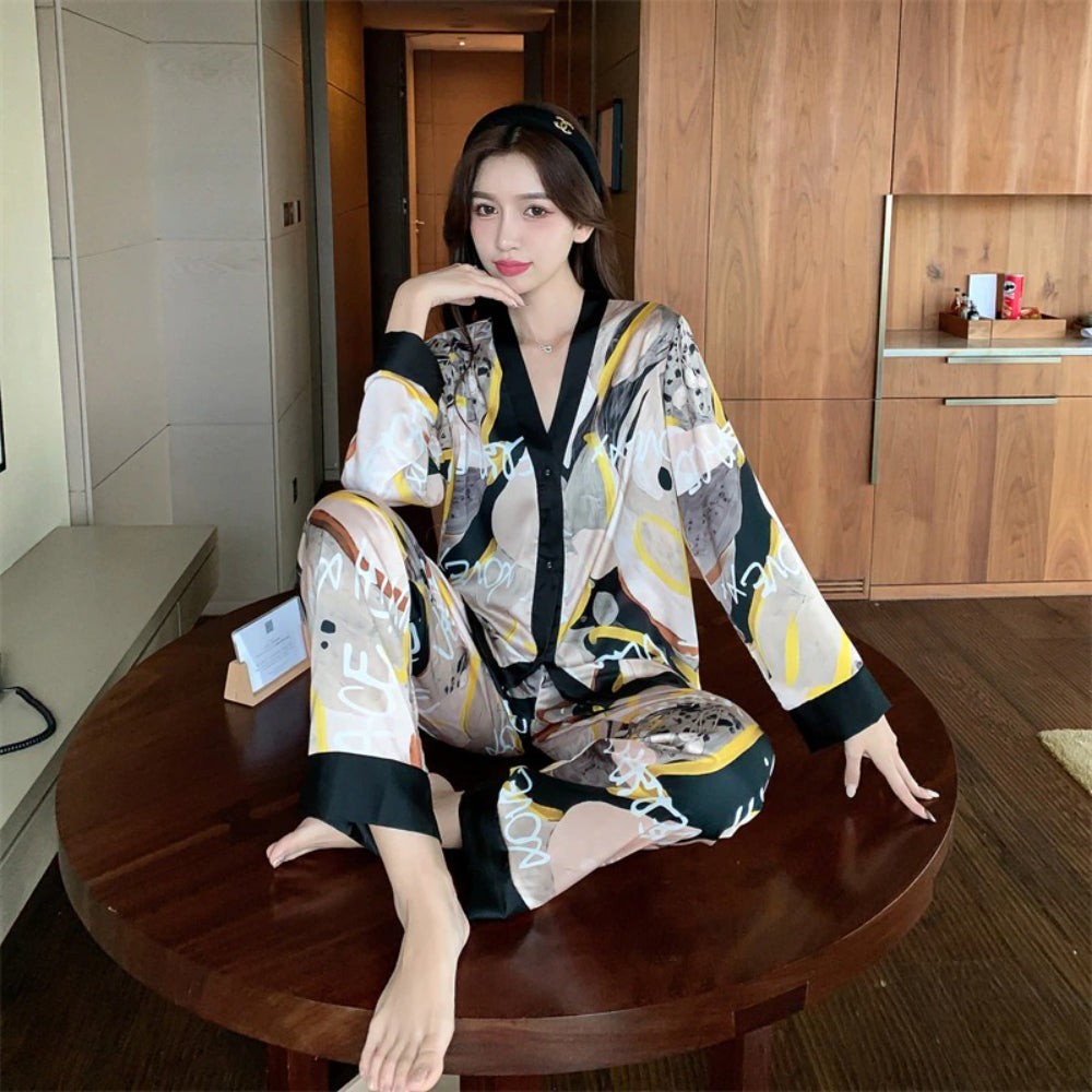 Women's Pajamas Set V Neck Design-Original Pajamas
