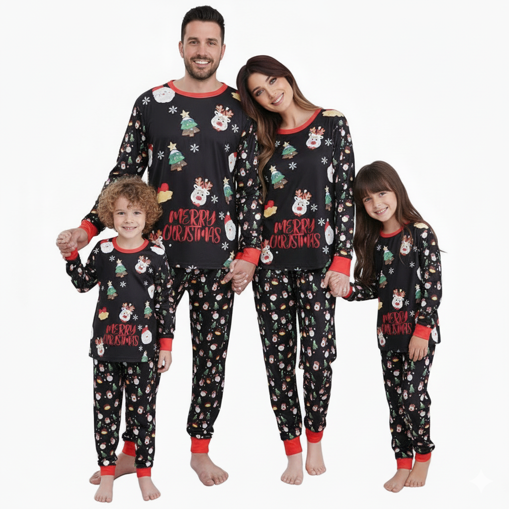 Deer Print Matching Family Christmas Pajama Set