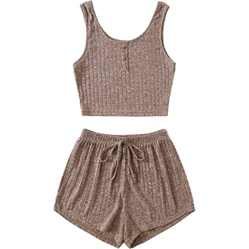 2 Piece Tank Tops And Shorts Lounge Set For Women-Original Pajamas