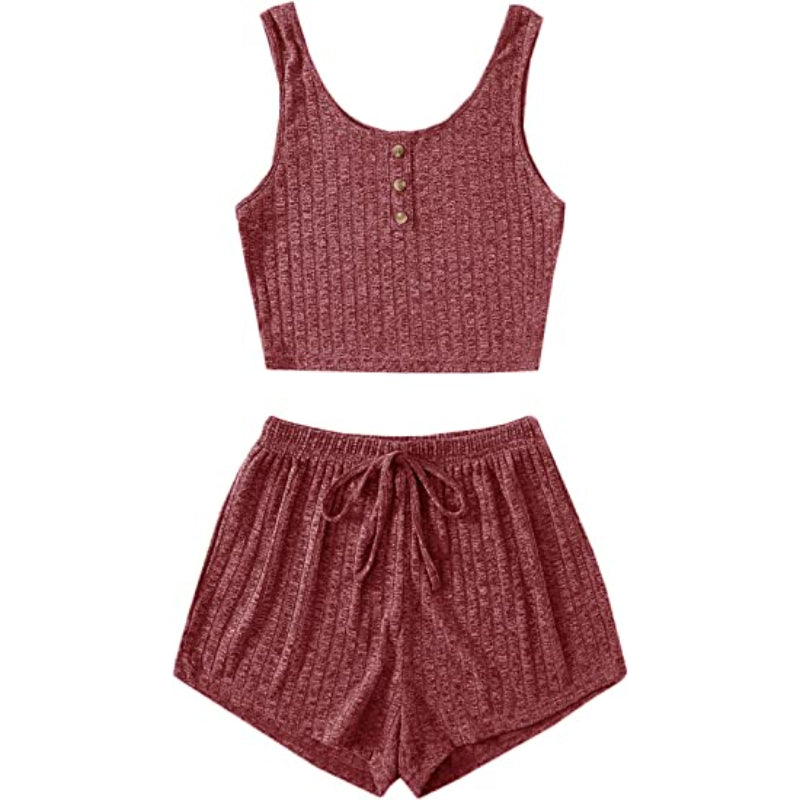 2 Piece Tank Tops And Shorts Lounge Set For Women-Original Pajamas