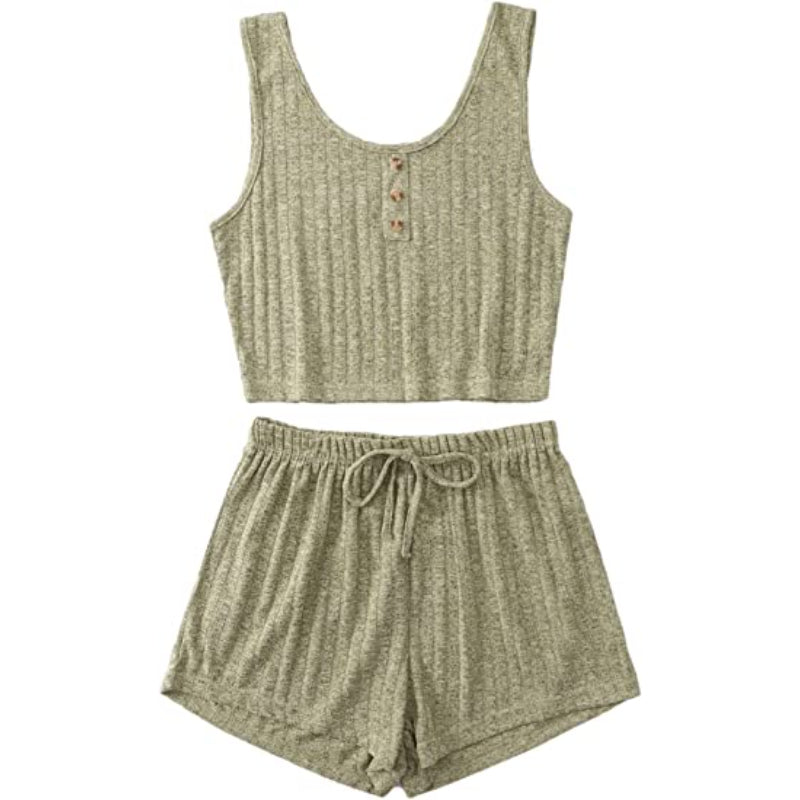 2 Piece Tank Tops And Shorts Lounge Set For Women-Original Pajamas