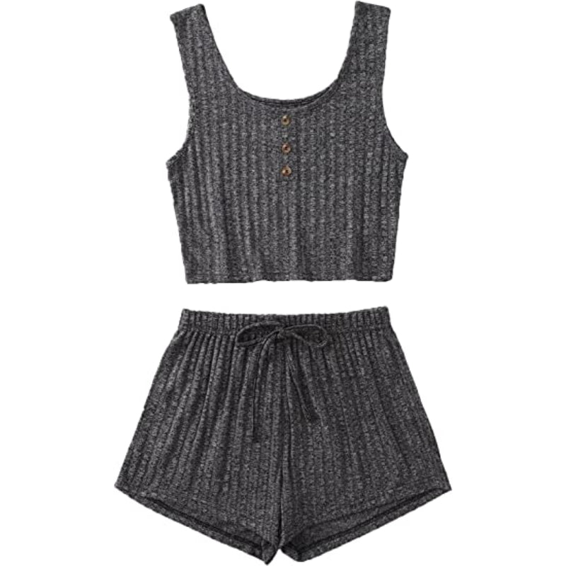 2 Piece Tank Tops And Shorts Lounge Set For Women-Original Pajamas