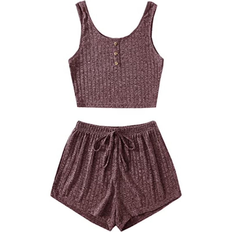 2 Piece Tank Tops And Shorts Lounge Set For Women-Original Pajamas