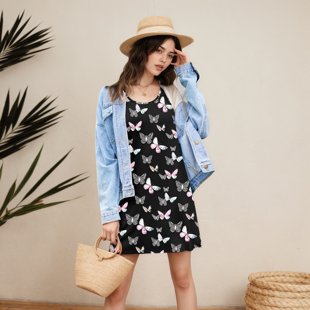 Women Summer Sleepwear Night Dress With Adjustable Straps