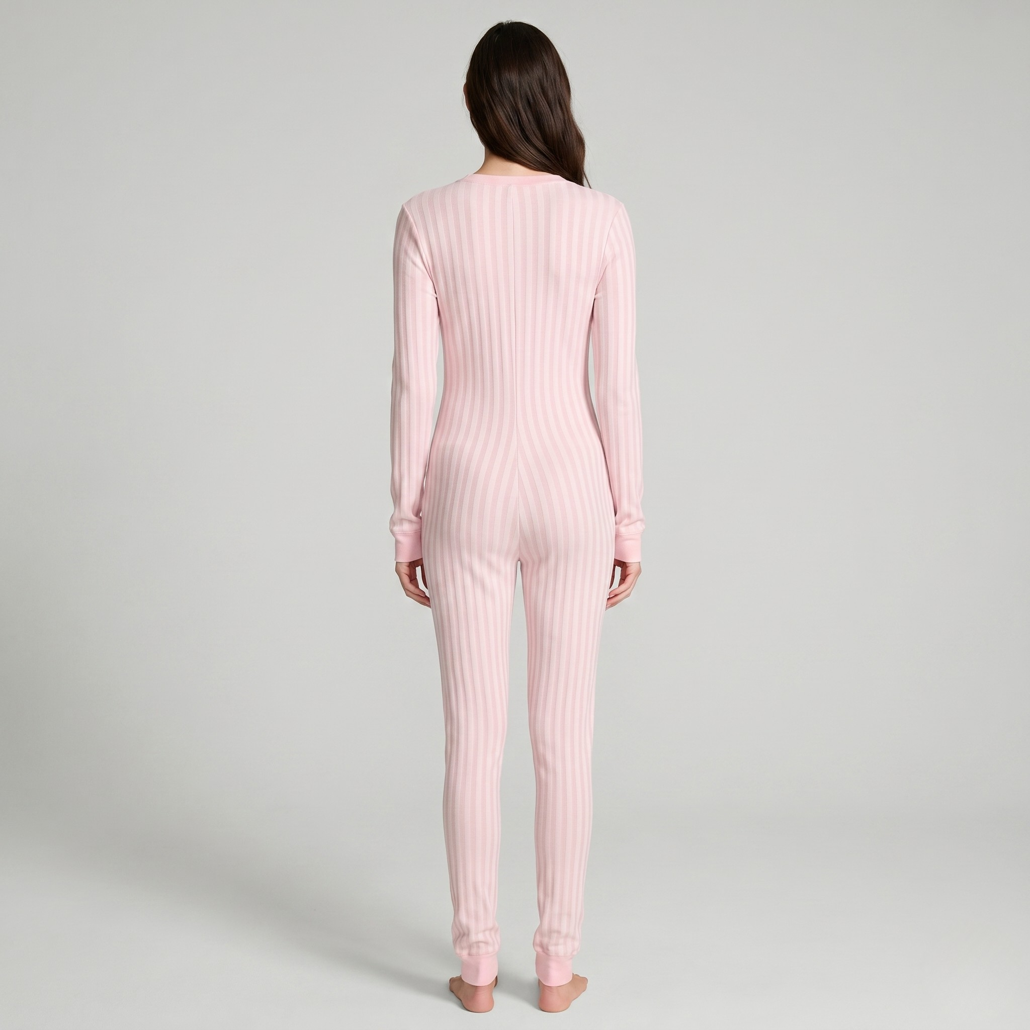 Striped Thermal Long Sleeve Onesie For Women